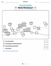 Podgląd drukowalnego arkusza ćwiczeń Maria Montessori