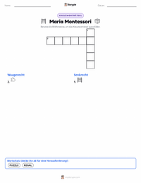 Maria Montessori druckbare Arbeitsblatt Vorschau