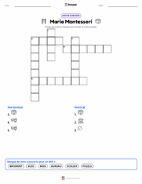 Aperçu de la feuille de travail imprimable Maria Montessori