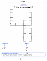 Anteprima della scheda stampabile di Maria Montessori