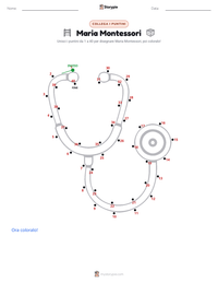 Anteprima della scheda stampabile di Maria Montessori