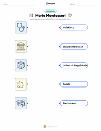 Maria Montessori druckbare Arbeitsblatt für Kinder
