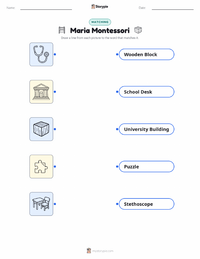 Maria Montessori printable worksheet for kids