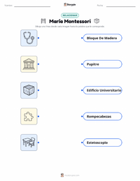 Hoja de trabajo imprimible de Maria Montessori para niños
