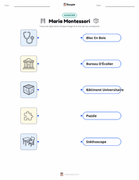 Aperçu de la feuille de travail imprimable Maria Montessori