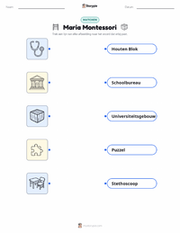 Maria Montessori afdrukbare werkblad voorbeeld