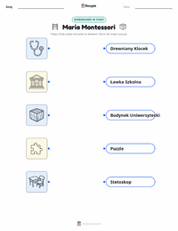 Drukowalny arkusz ćwiczeń Maria Montessori dla dzieci