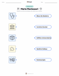 Prévia da folha de atividades imprimível Maria Montessori