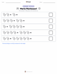 Maria Montessori afdrukbare werkblad voorbeeld