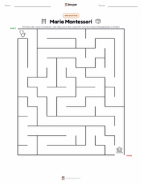 Maria Montessori druckbare Arbeitsblatt Vorschau