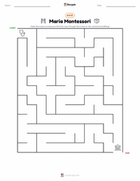 Maria Montessori printable worksheet preview