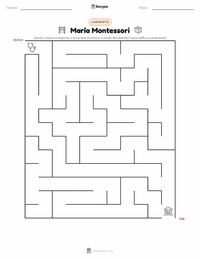 Vista previa de la hoja de trabajo imprimible de Maria Montessori