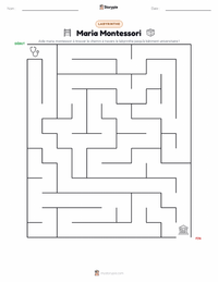 Aperçu de la feuille de travail imprimable Maria Montessori