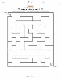 Anteprima della scheda stampabile di Maria Montessori