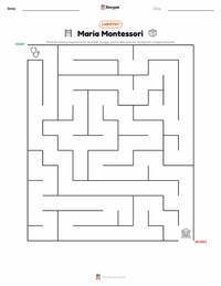 Podgląd drukowalnego arkusza ćwiczeń Maria Montessori