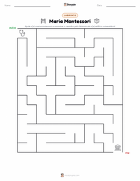 Prévia da folha de atividades imprimível Maria Montessori