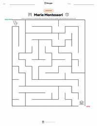 Maria Montessori yazdırılabilir çalışma sayfası önizlemesi