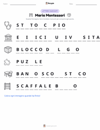 Anteprima della scheda stampabile di Maria Montessori