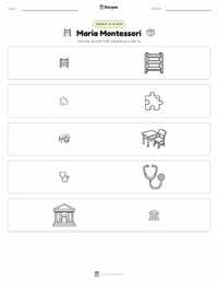 Maria Montessori afdrukbare werkblad voorbeeld
