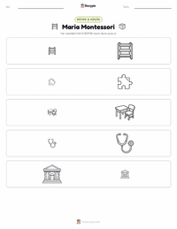 Maria Montessori yazdırılabilir çalışma sayfası önizlemesi