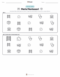Maria Montessori druckbare Arbeitsblatt Vorschau