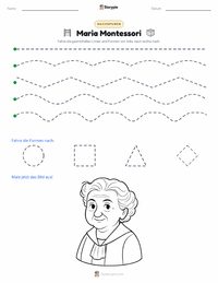 Maria Montessori druckbare Arbeitsblatt Vorschau