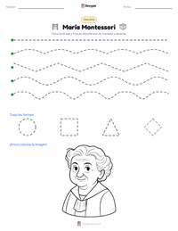Vista previa de la hoja de trabajo imprimible de Maria Montessori