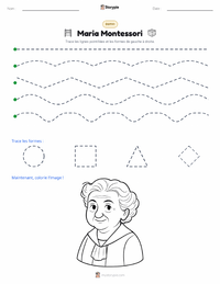Aperçu de la feuille de travail imprimable Maria Montessori
