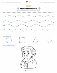 Anteprima della scheda stampabile di Maria Montessori