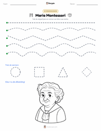 Maria Montessori afdrukbare werkblad voorbeeld