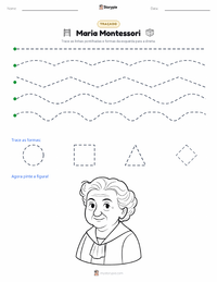 Prévia da folha de atividades imprimível Maria Montessori