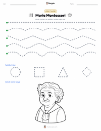 Maria Montessori yazdırılabilir çalışma sayfası önizlemesi