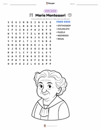 Maria Montessori druckbare Arbeitsblatt Vorschau