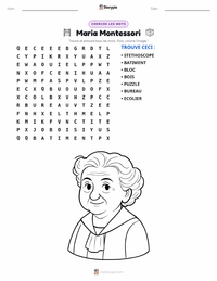 Aperçu de la feuille de travail imprimable Maria Montessori
