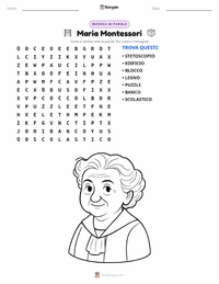 Anteprima della scheda stampabile di Maria Montessori