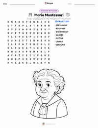 Podgląd drukowalnego arkusza ćwiczeń Maria Montessori