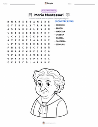 Prévia da folha de atividades imprimível Maria Montessori