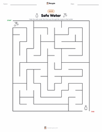 Safe Water printable worksheet preview
