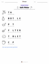 Safe Water printable worksheet preview