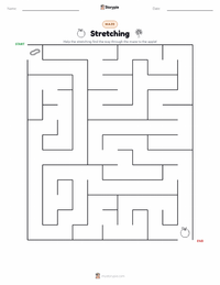 Stretching printable worksheet preview