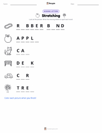 Stretching printable worksheet preview