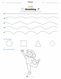Stretching printable worksheet preview