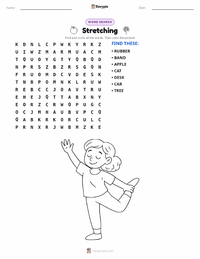 Stretching printable worksheet preview