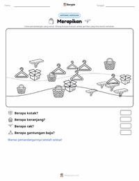 Prabaca lembar kerja cetak Merapikan