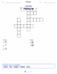 Tidying Up printable worksheet preview