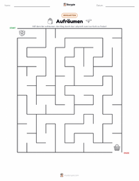 Aufräumen druckbare Arbeitsblatt Vorschau