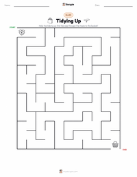Tidying Up printable worksheet preview