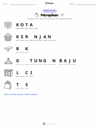 Prabaca lembar kerja cetak Merapikan