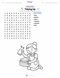 Tidying Up printable worksheet preview