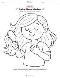 Haare bürsten Malvorlage für Kinder